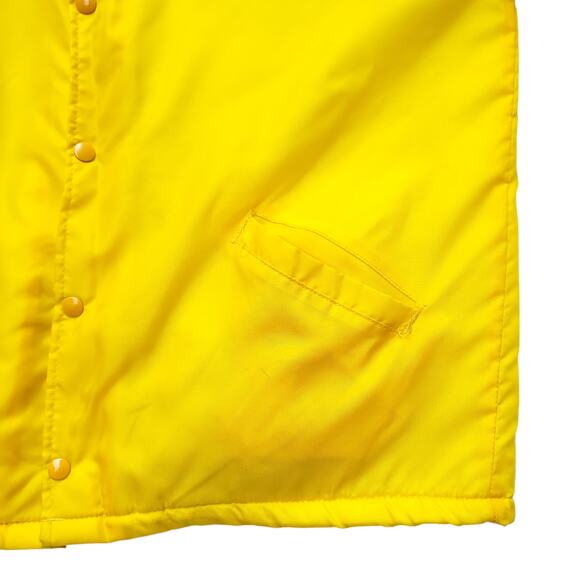 Vintage PIAA Official Yellow Nylon Jacket Shearling Lined Football P.I.A.A. Sz L - Picture 6 of 12